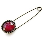 [ジュエルボックス] JewelVOX ブローチ ビジュー付きアンティーク風 キルトピン 安全ピン ワイン 選択