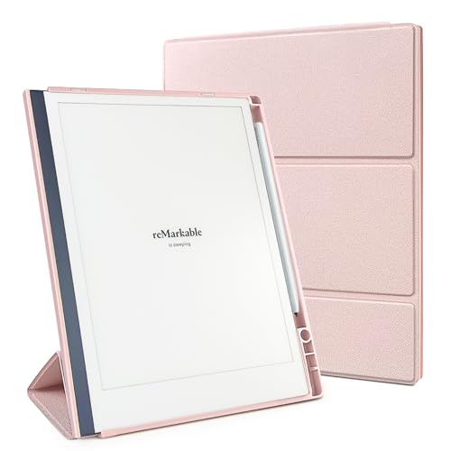 SSSGRGB Case for 10.3 Remarkable 2 Tablet with Pen Holder and Multi-Angle Foldable Stand Feature Compatible with Remarkable 2 Paper Tablet 10.3 2020 Released (Pink)