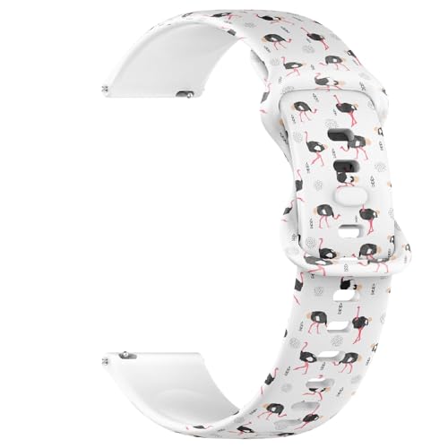 Compatible with Garmin Fenix 7/7 Pro, Fenix 6/6 Pro, Fenix 5/5 Plus, Epix (Gen2) / Epix Pro (Gen2), 22mm Replacement Sport Watch Band (Watercolor Ostrich) Silicone Soft Strap Bracelet