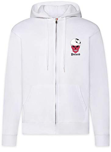 Sweat à capuche pour homme pologne football réglable et chaud avec fermeture