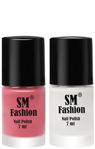 Image of Long Lasting Nail Polish | Nail Paint Combo 7 ml Each) - Set of 2 Nude Pink-White