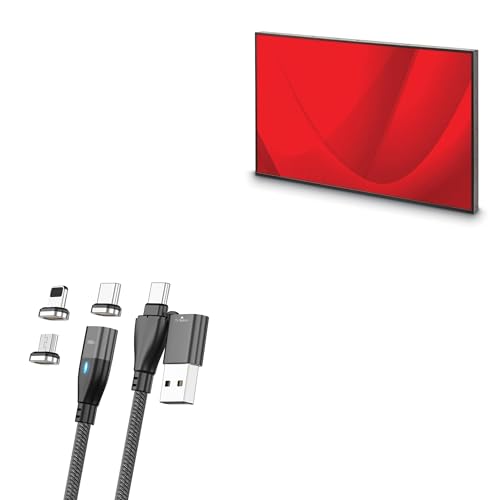 BoxWave Cable Compatible with UVP Digital Signage Commercial LCD Display M22SB2 (22 in) - MagnetoSnap PD AllCharge Cable (100W), Magnet Charging Braided USB Type-C Micro - Jet Black