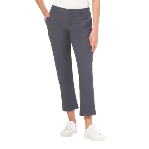 Kirkland Signature Women's Travel Pant - Utility Pocket - Elastic Waistband (Gray, 10)