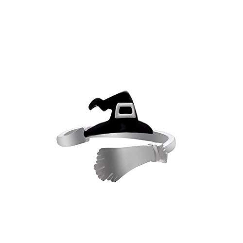 Uranusin Anillo Ajustable Anillo Anillo De Halloween Sombrero De La Bruja De La Escoba Anillo Abierto Simple Banda Anillo Fresco Creativo De Cosplay del Partido De La Joyería para Las Mujeres