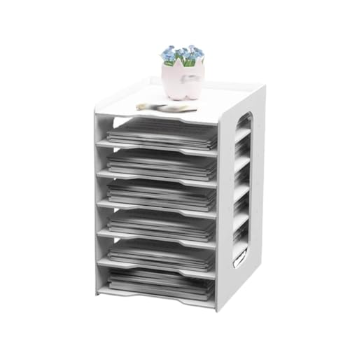 Mejores review On-line Estanterías plástico más recomendados. 37 mdlian Estantería de Archivos de múltiples Capas Estantes for Suministros de Oficina Clasificación de Almacenamiento en Capas Caja de Almacenamiento de Escritorio