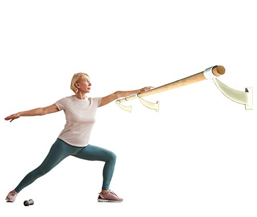 Athletic Bar Rehabilitation Bars, Parallel Bars, 4 FT Long, 1.5' Diameter, Fixed Height Wall Mount, Made from American Oakwood, Includes Brackets, Steel, Yellow