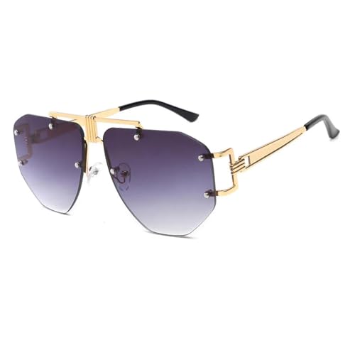Lunettes de soleil sans monture en métal noir pour affirmer votre personnalité avec audace