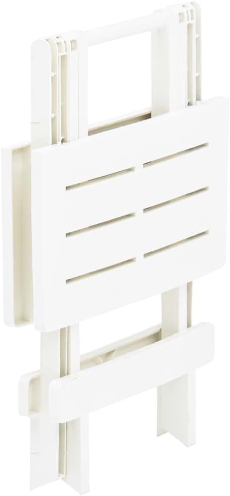 Vintage Patio Coffee Table, Patio Dining Table with Wooden Frame, Outdoor Coffee Side Table for Outside Patio, Patio Table White 30.7"x21.7"x15" Plastic