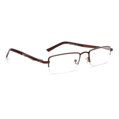 Image of Half Rim Reading Glass for Men and Women | Lightweight Rectangular Design | Scratch-Resistant Lens | Soft Silicone & Adjustable Nose Pads | Suitable for All Face Types