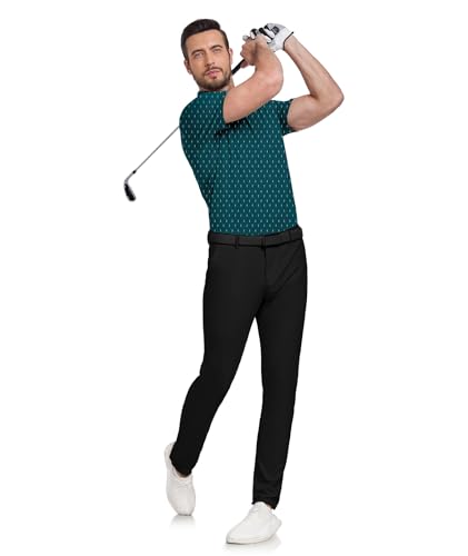 Mens Polo Shirts Short Sleeve Printed Quick‑Dry Golf Tops - image 3