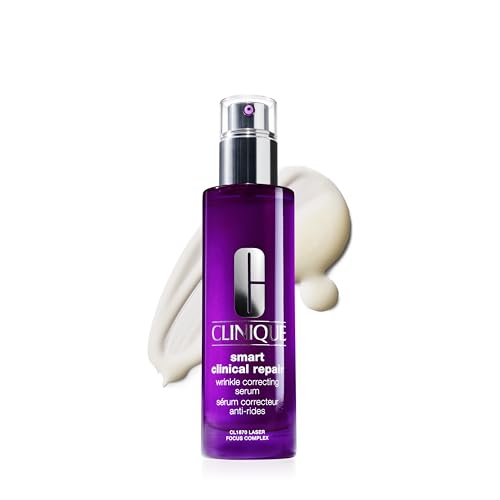Clinique Smart Clinical Repair Wrinkle Correcting Anti Aging Face Serum With Hyaluronic Acid Peptides + Advanced Retinoid Serum For All Skin Types | Hydrating 3.4 Fl Oz