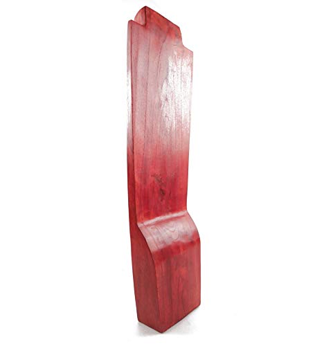 Espositore Per Collane Artisanal In Legno Esotico Rosso – Busto Da 60 Cm Per Gioielli