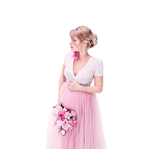Preisvergleich Produktbild Mutterschaftsspitze Bodysuit und Kleider Outfit Photoshoot Schwangere Elegante Frau Fotografie Maxi Kleid Plus Größe (Color : Picture Color, Maternity Size : XL.)
