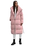 OZONEE Damen Mantel Wintermantel Winterjacke Jacke Parka Übergangsjacke Coat Wärmemantel Wärmejacke Winter Herbst Lang Warm Stehkragen Outdoor Gepolstert 777/5843K/46 PUDERROSA XL