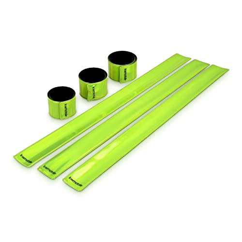kwmobile 6X Reflective Tape - Reflective Band Snap Bracelet Set - Reflector Band for Arm Leg - Party...