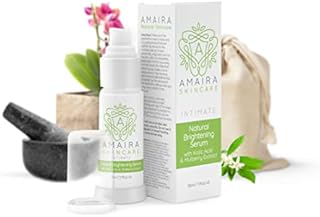 Amaira Intimate Brightening Serum for Private Areas - Skin Lighten Sensitive Spots for Women - Gentle Kojic Acid Dark Inner Thigh & Privates (1.7oz)