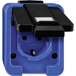 Prise Schuko antichoc Merten 279091 bleue pour circuits identifiés - 4
