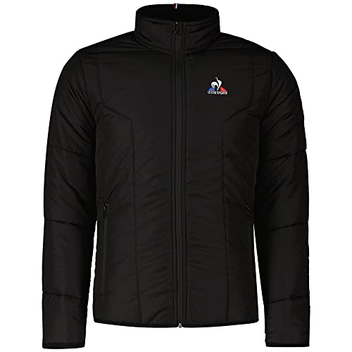 Le Coq Sportif - ESS Doudoune Light N°1 M Essentiels - Doudoune Légère Homme Déperlante 100% Polyester - Col Micropolaire - Poignets Élastiqués - Noir -...