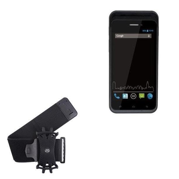 BoxWave Holster Compatible with SuperLogics SL-Mobile-G5 - ActiveStretch Sport Armband, Adjustable Armband for Workout and Running - Jet Black