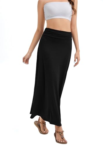 Women's Convertible High Waisted Maxi Skirt, Tummy Control & Non-Slip Elastic Waist, Flowy Flare Casual to Dressy2