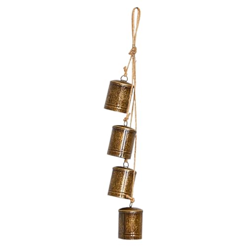 Hitburu Cloches De Noël pour Porte - Cloche Vache Rétro Décorations Fêtes - Carillon Rustique pour Passionnés d'Artisanat Porte d'Entrée Jardin Extérieur Fête