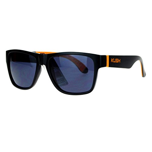 KUSH Sunglasses Matte Black Classic Square Frame Unisex Fashion