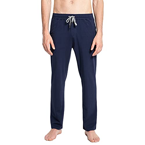 MaaMgic Pantalon Chandal Hombre Deportivos Pantalones Jogger Yoga Sweatpants Transpirable con Cordón Cremallera Bolsillos para Gym Yoga Pilates Azul Marino