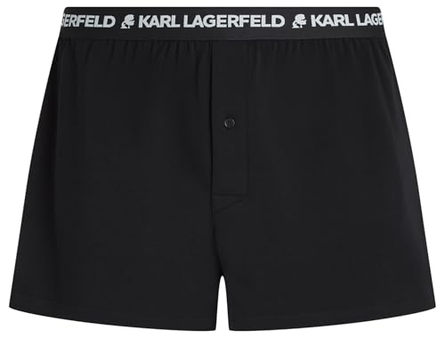 KARL LAGERFELD Uomo Logo Jersey Boxer (3 Pack) Nero XL