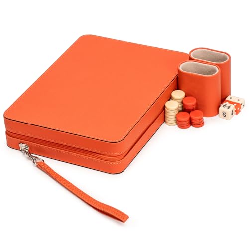 Backgammon Mini Portátil en Estuche de Cuero Sintético miniatura 3