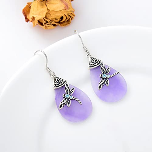 AOBOCO Sterling Silver Celtic Dragonfly Dangle Drop Earrings, Celtic Jewelry Birthday Gifts for Women Her Wife Mom2