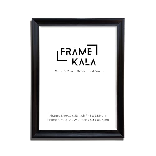 Image of Handcrafted Blue Color Vintage Wooden Photo Frame for Artworks, Pictures, Photos, Wall Frame, Home, and Office Decor - 17x23-inch Display, (Black, 17 x 23 inch Photo Size)