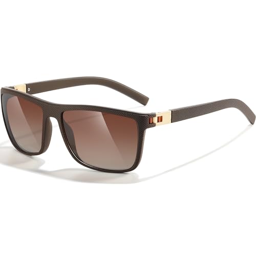 Image of Blue Square Sunglasses for Men Polarized UV Protection Driving XL Wide Face Big Sun Glasses Shades Retro 70s Trendy