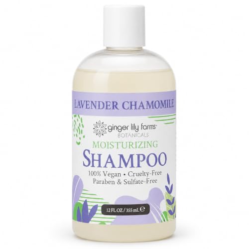Image of Ginger Lily Farms Botanicals Shampoo, 12oz, Lavender Chamomile | 100% Vegan & Cruelty-Free | Moisturizing Shampoo for All Hair Types