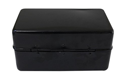 Image of Bin Buddy Black Steel Metal Lock Box For Padlock | Size 8 inch x 4.5 inch x 4 inch Design | Great For Securely Storing Cash, Passport, Jewelry, and All Other Valuables