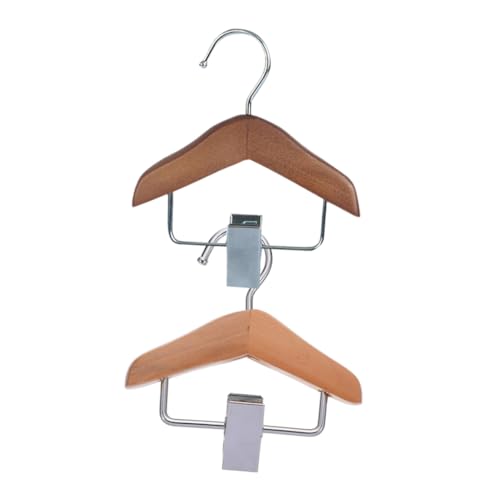 WHAMVOX 2pcs Mini Hanger Clothing Hangers Coat Hanger Clothes Hangers Small Clothing Rack Clothes Rack Mini House Supplies Dog Pajamas Hanger Doll Hangers Delicate Small Hangers Wood