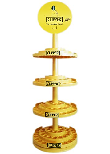 Expositor CLIPPER para Mecheros Giratorio (192 plazas, 4 pisos) - Estantería para Coleccionar, Exhibir Mecheros y Encendedores - Lighter Stand