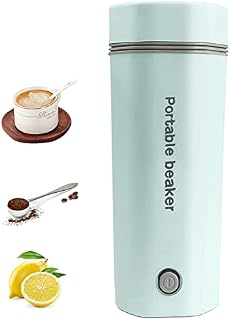 FARONG Travel Kettles Electric Smal, Mini Electric Kettle 350ML Portable Kettle Tea Kettle Water Boiler Stainless Steel Travel Mug Fast Boil Automatic Shut-Off Mini Cup for Coffee Milk (Green)