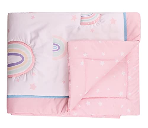 HMtideby Baby Toddler Blanket Quilt Cot Comforter Crib Baby Quilts for Boys and Girls Nursery Bed Throw Blanket 84x107cm-Pink Rainbow - Image 3