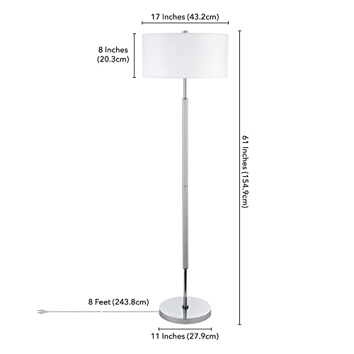 Image of Henn&Hart 61 inch Modern 2-Light Floor Lamp, Medium Gray