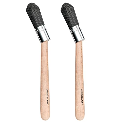 Wesquer Parts Cleaning Brush Home and Auto Use Parts Cleaner Brush Solvent Brush for Cleaning Auto Engine Parts, Clean Motors, Metal Parts, Machinery (BALCK-WT2pcs)