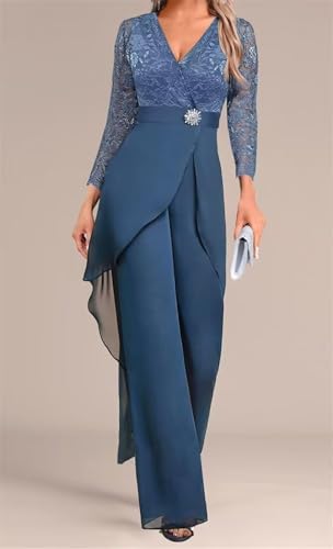 2 Pieces Mother of The Bride Pant Suits for Wedding Formal Outfit Women's Jumpsuit2