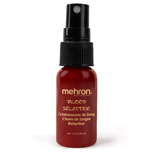 Mehron Makeup Blood Splatter | Professional Fake Spray Blood | Performance, Halloween, Face Paint, Costumes, & Special FX 1 fl oz (30 ml)