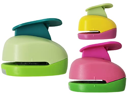 VSREI Heart Hole Punch, Paper Punches, HeartPunches for Paper Crafts, Hole PuncherHeart, HeartShaped Hole Punch, 1 inch 5/8 inch 3/8 inch Heart Hole Punches Set (Random Color)