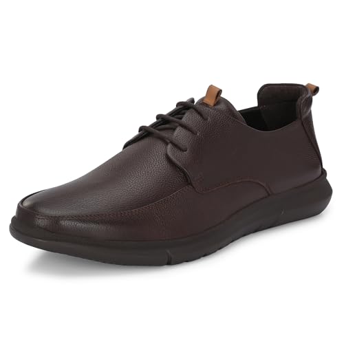 Image of Blue Leather by Centrino Genuine Leather Slip-On Men's Formal Shoe |Stylish with Soft Cushioned Insole |Trendy Non Lace-Up Design |Durable Leather with Anti-Skid Sole | Perfect for Formal Wear (4012)