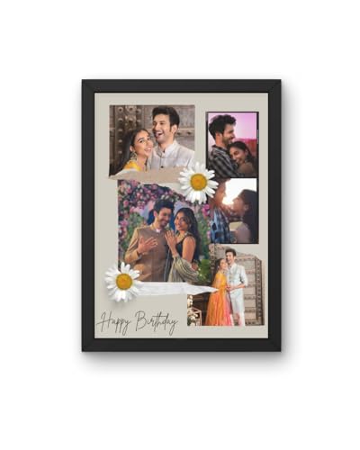 Image of Customized Collage Photo Frame for Wall | Upload 14 Photos | Personalized Photo frame Gift for Birthdays, Anniversaries, Weddings, Couples | (A4 Size) (Birthday 2)