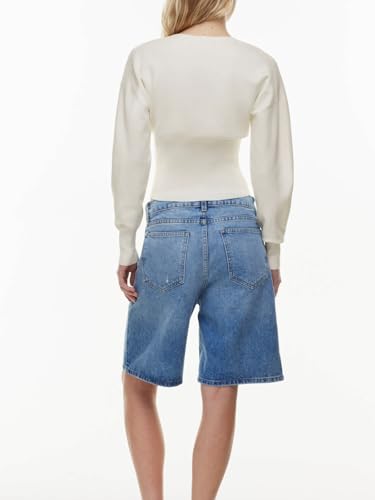 Womens Cropped Sweaters Fall Button Down V Neck Long Sleeve Pullover Solid Casual Ribbed Knit Slim Fit Cardigan4