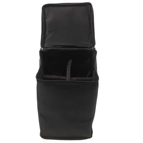SHINEOFI Bolsa de Almacenamiento Capacidad para Linternas y Vasos para Bombonas de Gas Portátil de Lona Negra, Estuche Versátil y para Camping y Senderismo