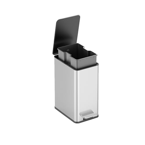 Caneca de basura rectangular de acero inoxidable 10L