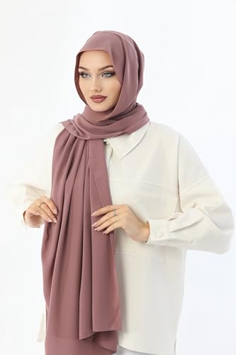 Instant Hijab Scarf For Women - Premium Heavy Crepe (Medina) Head Scarf Wrap - Practical Muslim Instant Hijab3