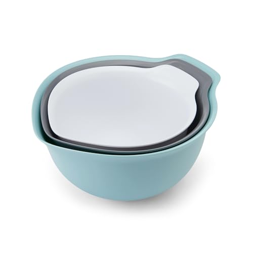 Image of KitchenAid Universal Nesting Plastic Mixing Bowls, Set of 3, 2.5 quart, 3.5 quart, 4.5 quart, Mulitcolored